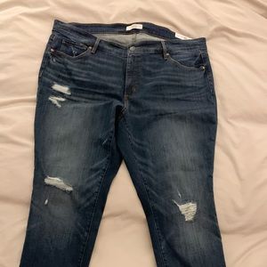 Loft PLUS distressed skinny jeans